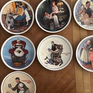 Set of 9 Norman Rockwell Mother’s Day Plates.
